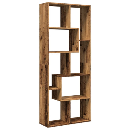 Étagère séparatrice de pièce vieux bois 67x25x161,5 cm