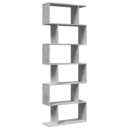 Étagère séparatrice de pièce à 6 niveaux gris béton 70x24x193cm