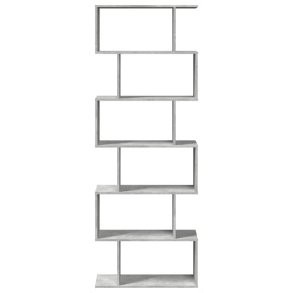 Étagère séparatrice de pièce à 6 niveaux gris béton 70x24x193cm