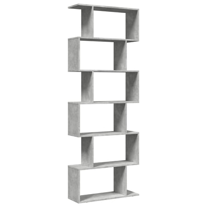 Étagère séparatrice de pièce à 6 niveaux gris béton 70x24x193cm