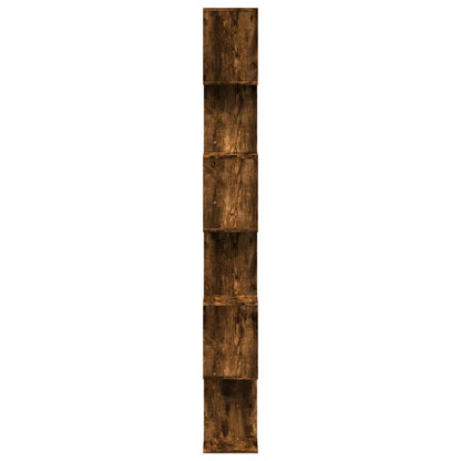 Étagère séparatrice de pièce à 6 niveaux chêne fumé 70x24x193cm