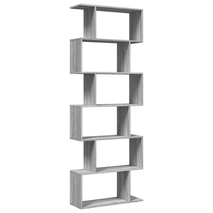 Étagère séparatrice de pièce 6 niveaux sonoma gris 70x24x193 cm