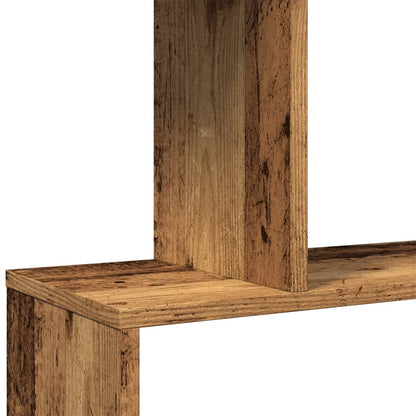 Étagère séparatrice de pièce à 6 niveaux vieux bois 70x24x193cm