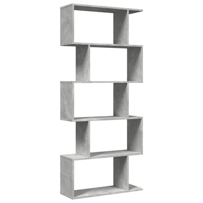 Étagère séparatrice de pièce à 5 niveaux gris béton 70x24x161cm