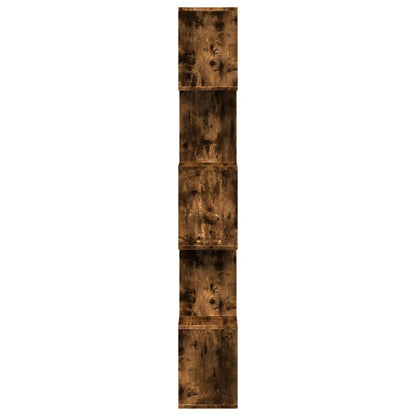 Étagère séparatrice de pièce à 5 niveaux chêne fumé 70x24x161cm