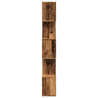 Étagère séparatrice de pièce à 5 niveaux vieux bois 70x24x161cm