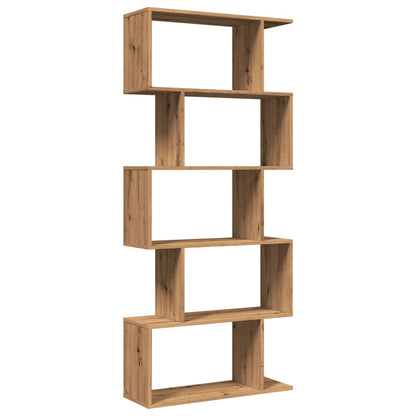 Étagère séparatrice de pièce à 5 niveaux chêne artisanal