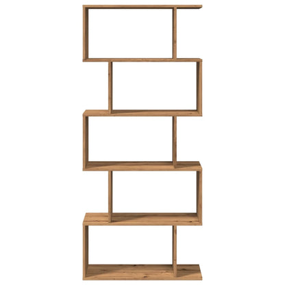 Étagère séparatrice de pièce à 5 niveaux chêne artisanal
