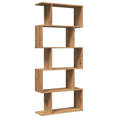 Étagère séparatrice de pièce à 5 niveaux chêne artisanal