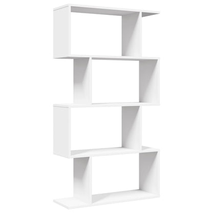 Étagère séparatrice de pièce à 4 niveaux blanc bois ingénierie