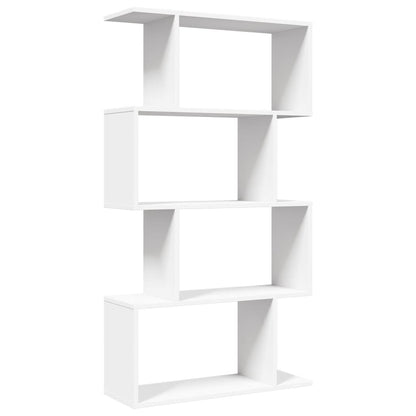 Étagère séparatrice de pièce à 4 niveaux blanc bois ingénierie