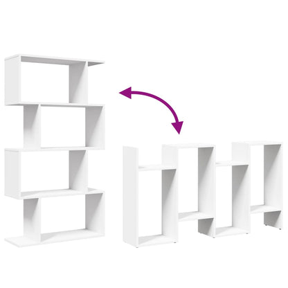 Étagère séparatrice de pièce à 4 niveaux blanc bois ingénierie