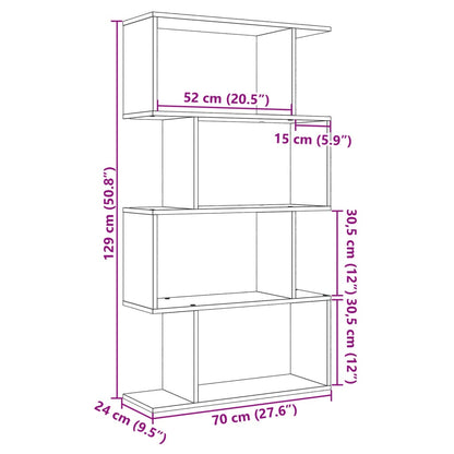 Étagère séparatrice de pièce à 4 niveaux blanc bois ingénierie