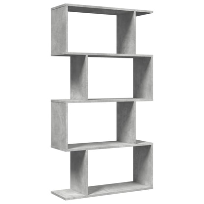 Étagère séparatrice de pièce à 4 niveaux gris béton 70x24x129cm