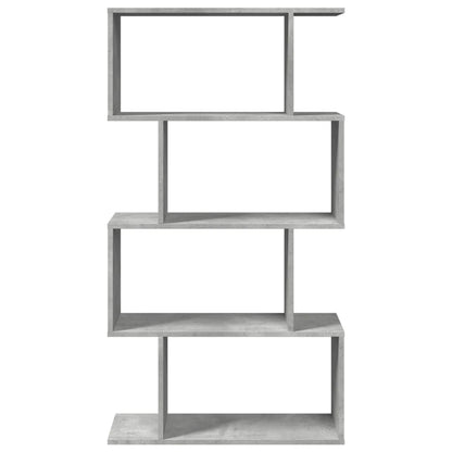 Étagère séparatrice de pièce à 4 niveaux gris béton 70x24x129cm