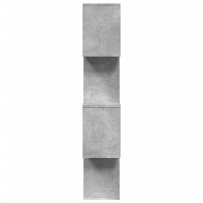 Étagère séparatrice de pièce à 4 niveaux gris béton 70x24x129cm