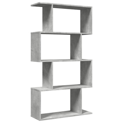 Étagère séparatrice de pièce à 4 niveaux gris béton 70x24x129cm