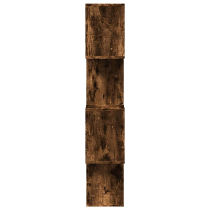 Étagère séparatrice de pièce à 4 niveaux chêne fumé 70x24x129cm