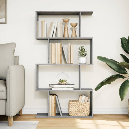 Étagère séparatrice de pièce 4 niveaux sonoma gris 70x24x129 cm