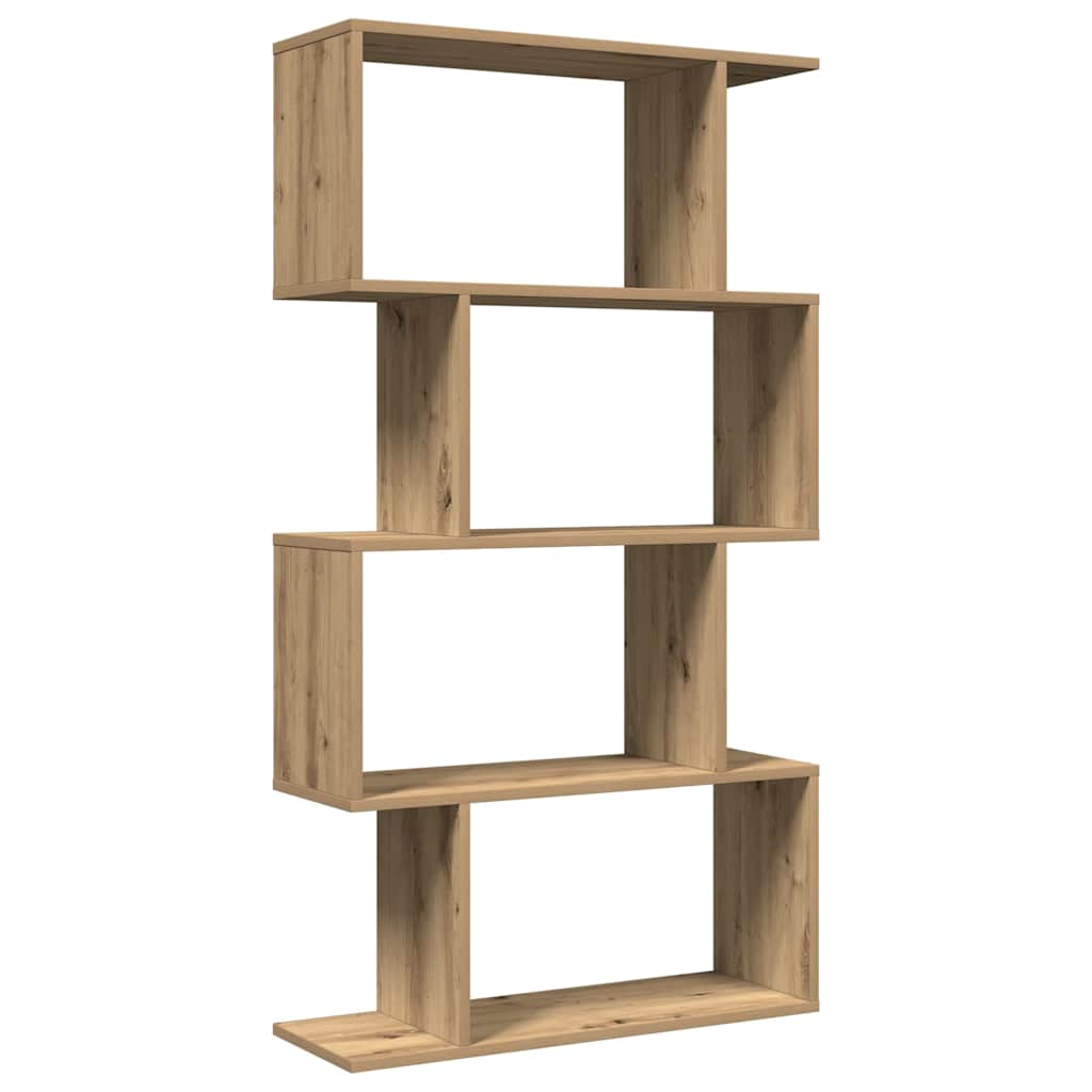 Étagère séparatrice de pièce à 4 niveaux chêne artisanal