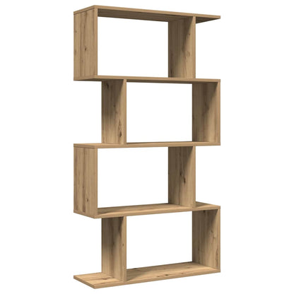 Étagère séparatrice de pièce à 4 niveaux chêne artisanal