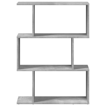 Étagère séparatrice de pièce à 3 niveaux gris béton 70x24x97 cm