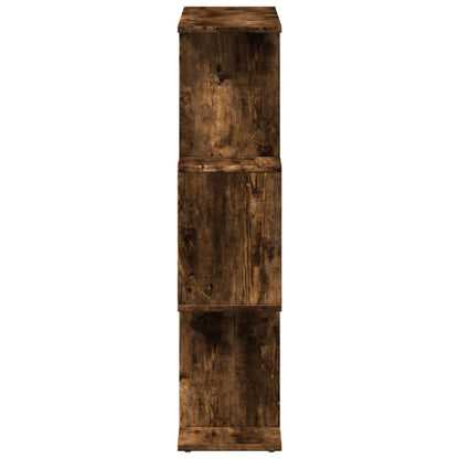 Étagère séparatrice de pièce à 3 niveaux chêne fumé 70x24x97 cm