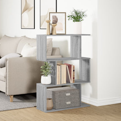 Étagère séparatrice de pièce à 3 niveaux sonoma gris 70x24x97cm