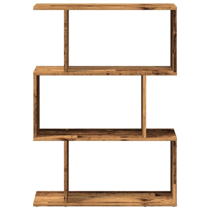 Étagère séparatrice de pièce à 3 niveaux vieux bois 70x24x97 cm