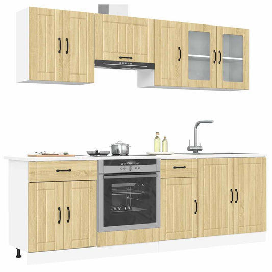 Ensemble de 8 meubles de cuisine "Lucca" en chêne Sonoma