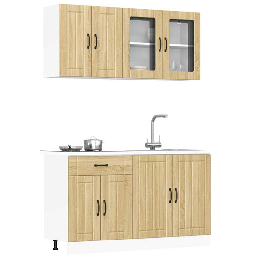 Ensemble de 4 meubles de cuisine "Lucca" en chêne Sonoma