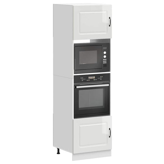 Armoires de four 2 pièces "Kalmar" Bois d'ingénierie blanc brillant