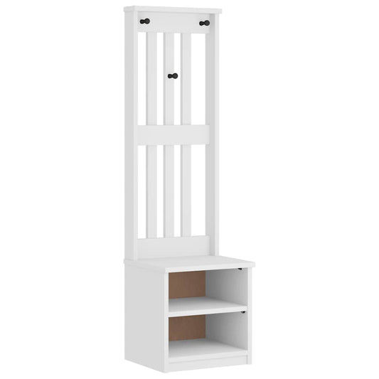 Portemanteau SANDNES blanc 45x40x159,5 cm bois massif pin