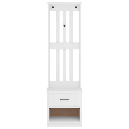 Portemanteau SANDNES blanc 45x40x159,5 cm bois massif pin