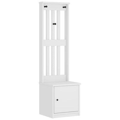 Portemanteau SANDNES blanc 45x40x159,5 cm bois massif pin