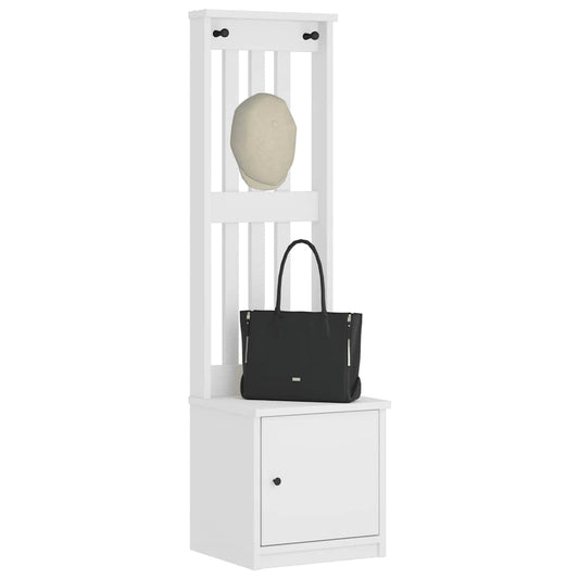 Portemanteau SANDNES blanc 45x40x159,5 cm bois massif pin