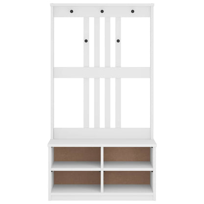 Portemanteau SANDNES blanc 87x40x159,5 cm bois massif pin