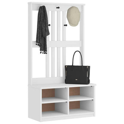 Portemanteau SANDNES blanc 87x40x159,5 cm bois massif pin