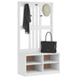 Portemanteau SANDNES blanc 87x40x159,5 cm bois massif pin
