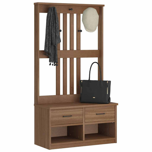 Portemanteau SANDNES 87x40x159,5 cm bois massif pin
