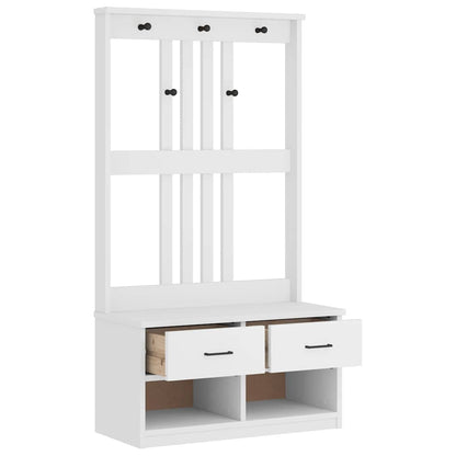 Portemanteau SANDNES blanc 87x40x159,5 cm bois massif pin