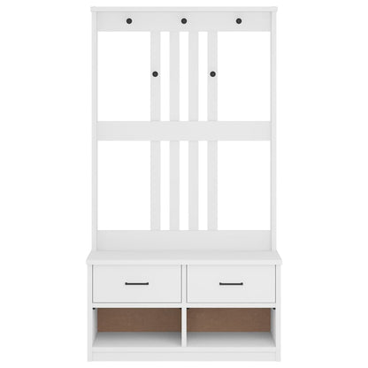 Portemanteau SANDNES blanc 87x40x159,5 cm bois massif pin