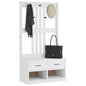 Portemanteau SANDNES blanc 87x40x159,5 cm bois massif pin