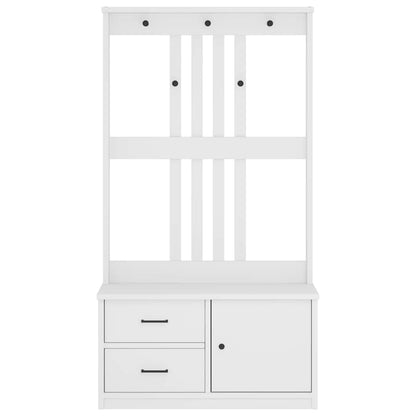 Portemanteau SANDNES blanc 87x40x159,5 cm bois massif pin
