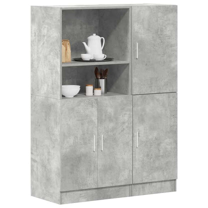 Ensemble d'armoires de cuisine 2 pcs gris béton bois ingénierie