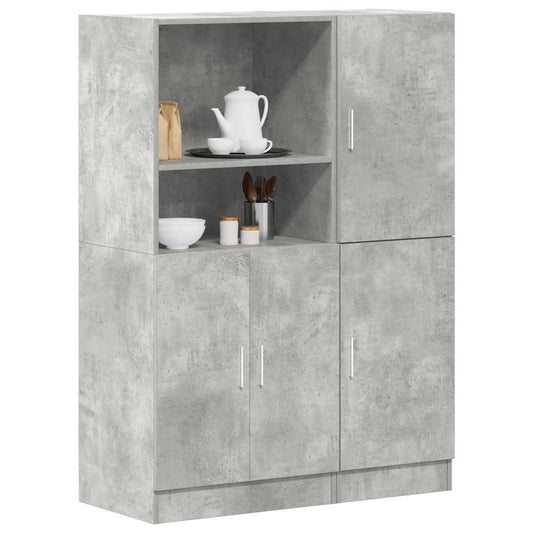 Ensemble d'armoires de cuisine 2 pcs gris béton bois ingénierie