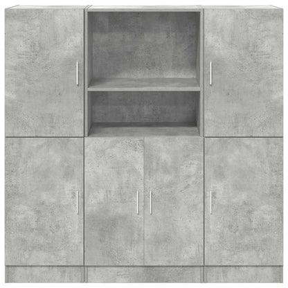 Ensemble d'armoires de cuisine 3 pcs gris béton