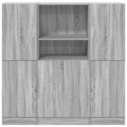 Ensemble d'armoires de cuisine 3 pcs sonoma gris