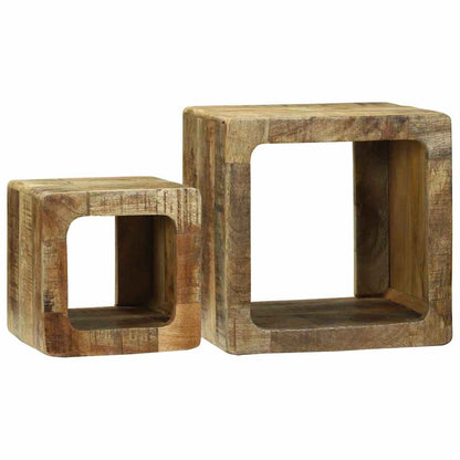 Meuble TV 2 pcs Marron Bois de manguier brut massif