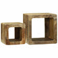 Meuble TV 2 pcs Marron Bois de manguier brut massif